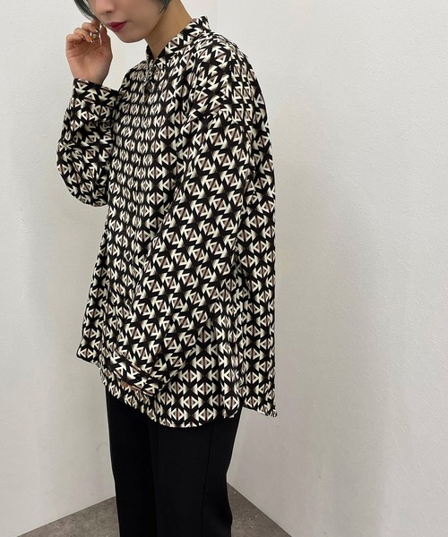 apres jour mignon(アプレジュールミニョン)の「アソート柄バンドカラーシャツ 【ZOZOTOWN限定アイテム】(シャツ/ブラウス・レディース・パープル系その他/ブラック系その他・フリー/X-LARGE)」の10枚目の写真