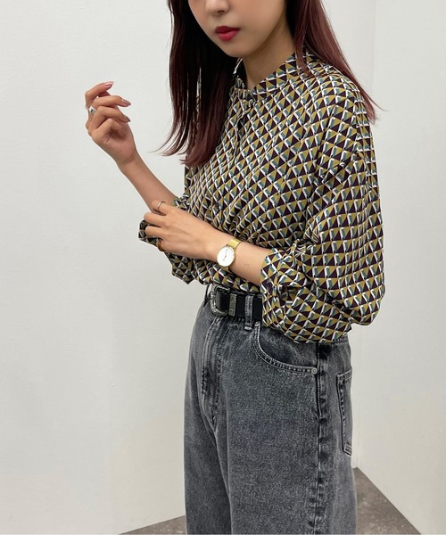 apres jour mignon(アプレジュールミニョン)の「アソート柄バンドカラーシャツ 【ZOZOTOWN限定アイテム】(シャツ/ブラウス・レディース・パープル系その他/ブラック系その他・フリー/X-LARGE)」の13枚目の写真