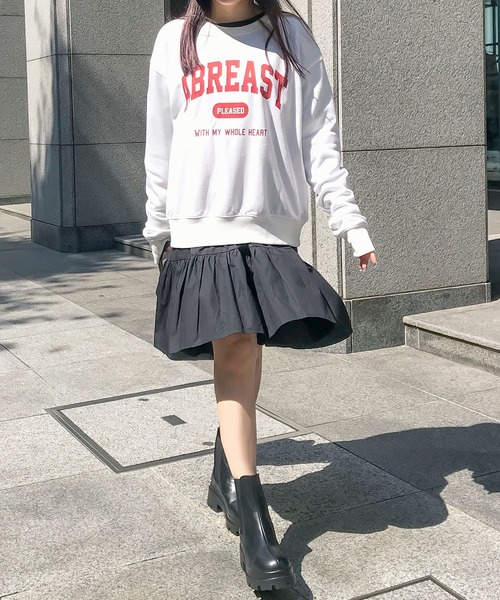 KOBE LETTUCE（コウベレタス）の「カレッジロゴスウェットプルオーバー（スウェット・レディース・オフホワイト/グリーン/チャコール・FREE）」の11枚目の写真