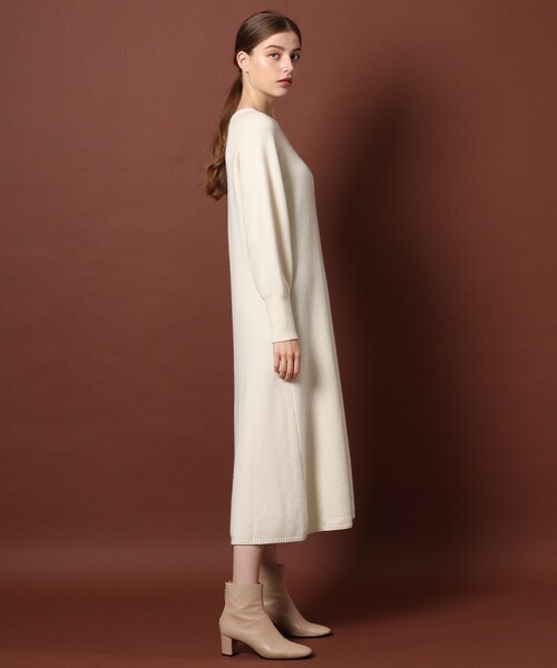 DRESSTERIOR（ドレステリア）の「◆【スタイリスト亀恭子さんコラボアイテム】【3WAY】ニットレイヤードワンピース（ワンピース・レディース・アイボリー/ブラウン系・38/36）」の11枚目の写真