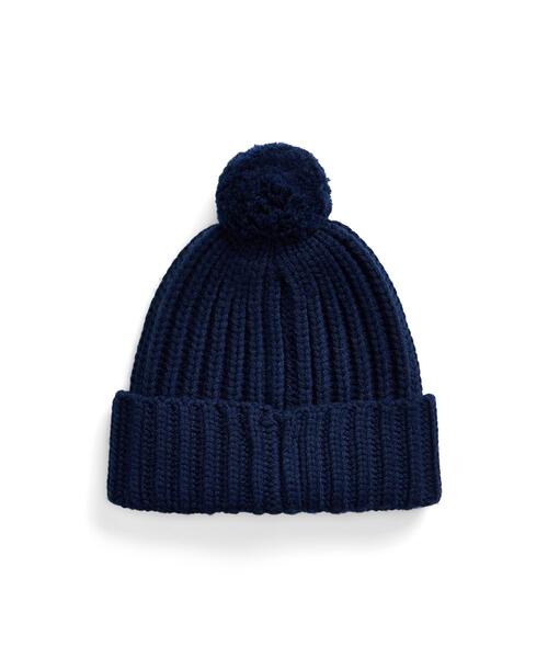 POLO RALPH LAUREN（ポロ ラルフ ローレン）の「Polo ベア ポンポン ハット（ニットキャップ/ビーニー・レディース・ブルー・ONE）」の3枚目の写真