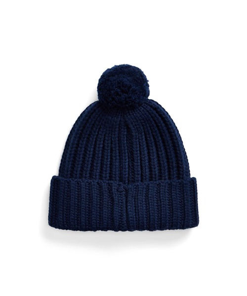 POLO RALPH LAUREN（ポロ ラルフ ローレン）の「Polo ベア ポンポン ハット（ニットキャップ/ビーニー・レディース・ブルー・ONE）」の2枚目の写真