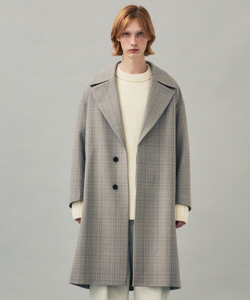 Whim Gazette チェスターコート 36 メリンプロングコート city（シティ）の「【CITY】MELTON CHECK OVER CHESTER COAT
