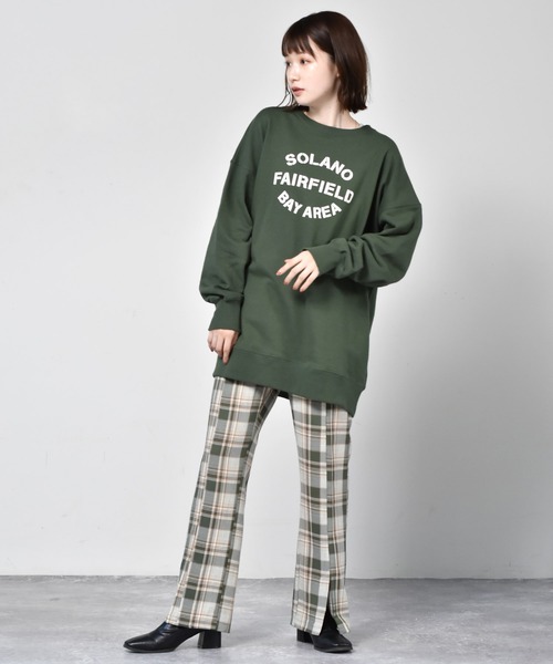 RETRO GIRL（レトロガール）の「柄チェックセミフレアパンツ（スラックス・レディース・ブラウン系その他/グリーン系その他/ブルー系その他・FREE）」の15枚目の写真