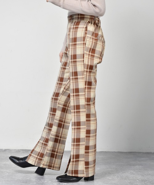 RETRO GIRL（レトロガール）の「柄チェックセミフレアパンツ（スラックス・レディース・ブラウン系その他/グリーン系その他/ブルー系その他・FREE）」の18枚目の写真