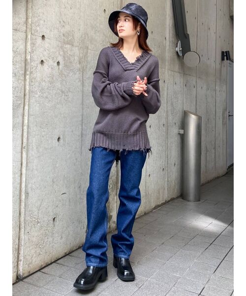 EMODA（エモダ）の「コーデュロイワイドハット（ハット・レディース・オレンジ/ブラック・FREE）」の22枚目の写真