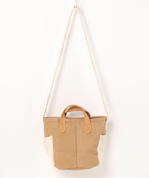 チャイハネ（チャイハネ）の「【チャイハネ】コットンキャンバスWAYショルダーバッグ（ショルダーバッグ・レディース・カーキ/ナチュラル・FREE）」の3枚目の写真