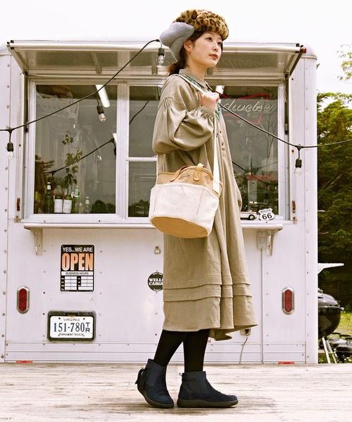 チャイハネ（チャイハネ）の「【チャイハネ】コットンキャンバスWAYショルダーバッグ（ショルダーバッグ・レディース・カーキ/ナチュラル・FREE）」の4枚目の写真