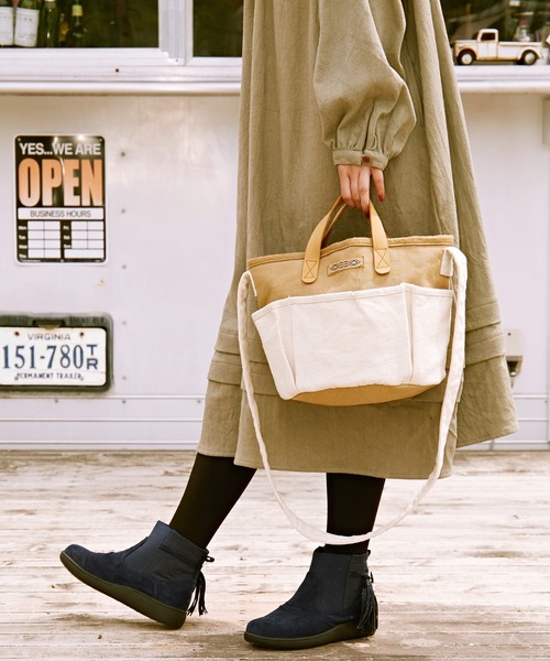 チャイハネ（チャイハネ）の「【チャイハネ】コットンキャンバスWAYショルダーバッグ（ショルダーバッグ・レディース・カーキ/ナチュラル・FREE）」の7枚目の写真