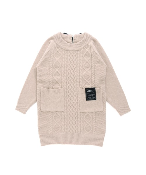 JENNI love（ジェニィラブ）の「マシュマロニットバックリボンワンピ（ワンピース・キッズ・ベージュ/ミント/パープル・130cm/140cm/150cm/160cm）」の9枚目の写真