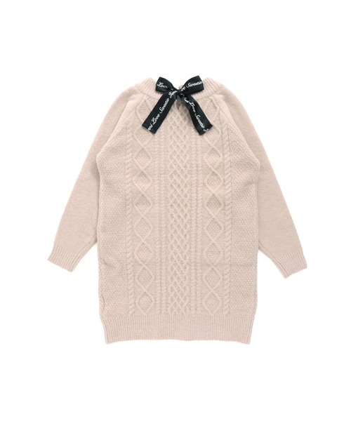 JENNI love（ジェニィラブ）の「マシュマロニットバックリボンワンピ（ワンピース・キッズ・ベージュ/ミント/パープル・130cm/140cm/150cm/160cm）」の10枚目の写真