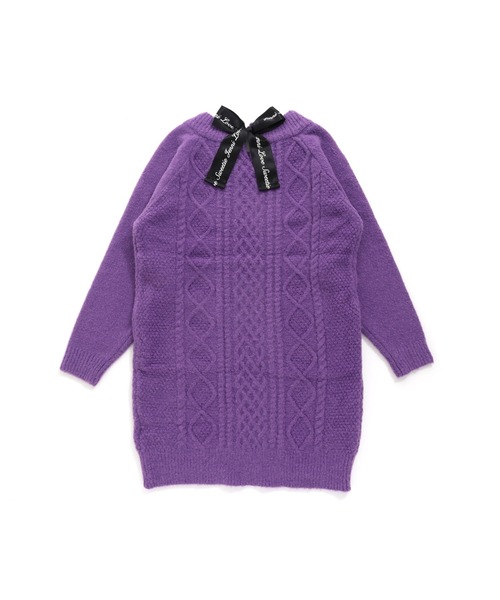 JENNI love（ジェニィラブ）の「マシュマロニットバックリボンワンピ（ワンピース・キッズ・ベージュ/ミント/パープル・130cm/140cm/150cm/160cm）」の14枚目の写真