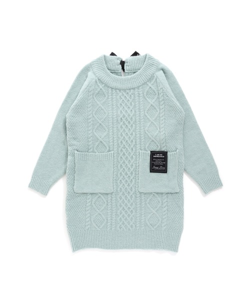 JENNI love（ジェニィラブ）の「マシュマロニットバックリボンワンピ（ワンピース・キッズ・ベージュ/ミント/パープル・130cm/140cm/150cm/160cm）」の11枚目の写真