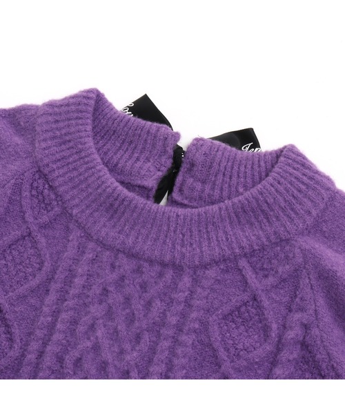 JENNI love（ジェニィラブ）の「マシュマロニットバックリボンワンピ（ワンピース・キッズ・ベージュ/ミント/パープル・130cm/140cm/150cm/160cm）」の16枚目の写真