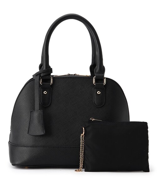 THE SHOP TK （ザ ショップ ティーケー ）の「◆【セレモニー対応可】エコバッグ付きトートバッグ（トートバッグ・レディース・ブラック/ナチュラル・99）」の2枚目の写真