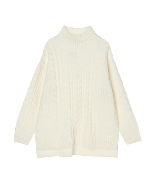 Green　Parks（グリーンパークス）の「モックネックケーブルニットプルオーバー＊（ニット/セーター・レディース・ブラック/レッド/アイボリー/モカ/イエロー/ターコイズブルー・FREE）」の20枚目の写真