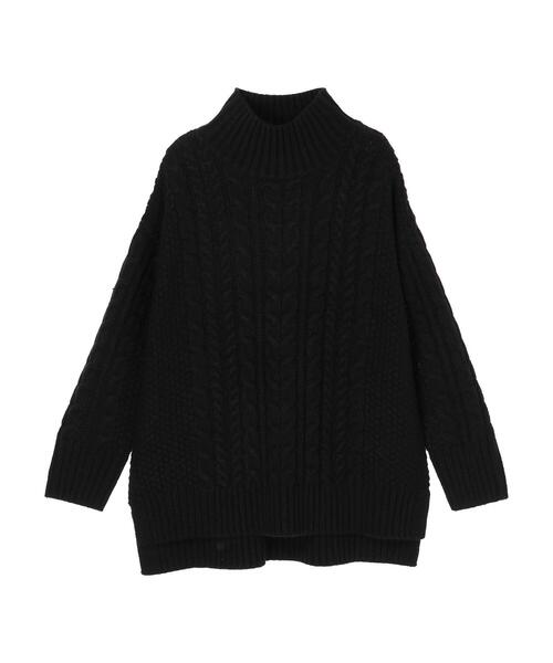 Green　Parks（グリーンパークス）の「モックネックケーブルニットプルオーバー＊（ニット/セーター・レディース・ブラック/レッド/アイボリー/モカ/イエロー/ターコイズブルー・FREE）」の19枚目の写真