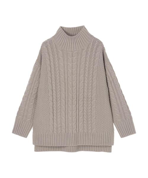 Green　Parks（グリーンパークス）の「モックネックケーブルニットプルオーバー＊（ニット/セーター・レディース・ブラック/レッド/アイボリー/モカ/イエロー/ターコイズブルー・FREE）」の17枚目の写真