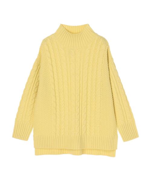 Green　Parks（グリーンパークス）の「モックネックケーブルニットプルオーバー＊（ニット/セーター・レディース・ブラック/レッド/アイボリー/モカ/イエロー/ターコイズブルー・FREE）」の16枚目の写真