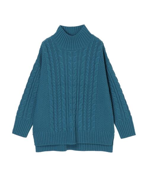 Green　Parks（グリーンパークス）の「モックネックケーブルニットプルオーバー＊（ニット/セーター・レディース・ブラック/レッド/アイボリー/モカ/イエロー/ターコイズブルー・FREE）」の15枚目の写真