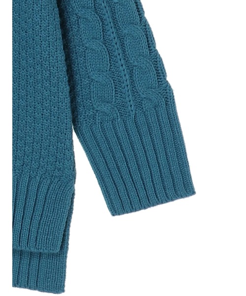 Green　Parks（グリーンパークス）の「モックネックケーブルニットプルオーバー＊（ニット/セーター・レディース・ブラック/レッド/アイボリー/モカ/イエロー/ターコイズブルー・FREE）」の9枚目の写真