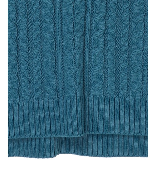 Green　Parks（グリーンパークス）の「モックネックケーブルニットプルオーバー＊（ニット/セーター・レディース・ブラック/レッド/アイボリー/モカ/イエロー/ターコイズブルー・FREE）」の11枚目の写真