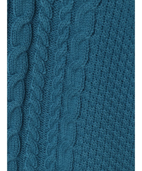 Green　Parks（グリーンパークス）の「モックネックケーブルニットプルオーバー＊（ニット/セーター・レディース・ブラック/レッド/アイボリー/モカ/イエロー/ターコイズブルー・FREE）」の12枚目の写真