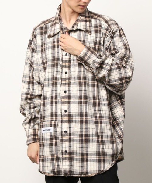 WHITELAND(ホワイトランド)の「WHITELAND/ホワイトランド/リバーシブルチェックシャツ(シャツ/ブラウス・メンズ・ベージュ/グリーン・FREE)」の3枚目の写真