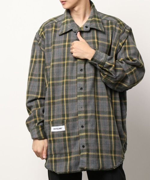 WHITELAND(ホワイトランド)の「WHITELAND/ホワイトランド/リバーシブルチェックシャツ(シャツ/ブラウス・メンズ・ベージュ/グリーン・FREE)」の4枚目の写真
