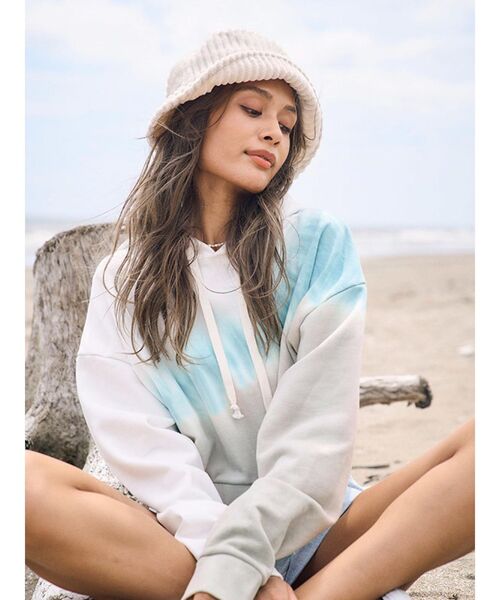 To the sea（トゥーザシー）の「タイダイクロップドスウェットトップス（スウェット・レディース・オレンジ系その他2/ターコイズブルー・FREE）」の15枚目の写真