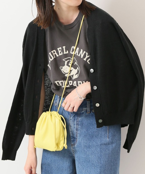 SLOBE IENA（スローブイエナ）の「【ESLOW/エスロー】ドローストリングショルダーバッグ◆（ショルダーバッグ・レディース・ブラック/グリーン/ピンク/キャメル/イエロー・FREE）」の3枚目の写真