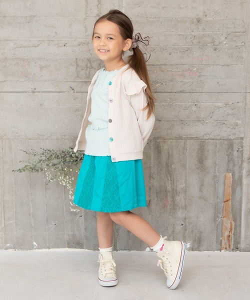 RAGMART（ラグマート）の「ワッフルニットカーディガン（カーディガン/ボレロ・キッズ・ベージュ/イエロー/レッド・110cm/120cm/130cm/100cm）」の4枚目の写真