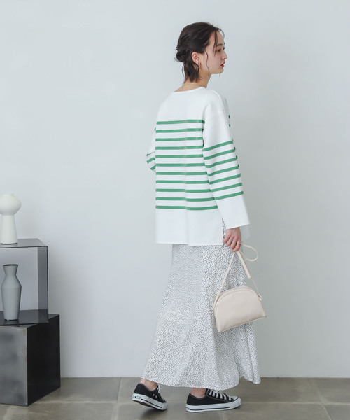 SENSE OF PLACE by URBAN RESEARCH（センスオブプレイスバイアーバンリサーチ）の「ミラノリブボーダーセーター（ニット/セーター・レディース・ブルー系その他/ブラック系その他/ホワイト系その他/グリーン系その他・ONE）」の9枚目の写真