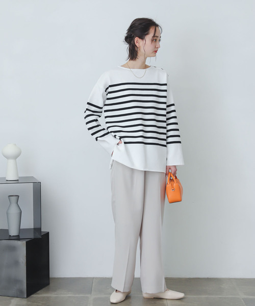 SENSE OF PLACE by URBAN RESEARCH（センスオブプレイスバイアーバンリサーチ）の「ミラノリブボーダーセーター（ニット/セーター・レディース・ブルー系その他/ブラック系その他/ホワイト系その他/グリーン系その他・ONE）」の11枚目の写真