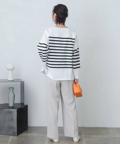 SENSE OF PLACE by URBAN RESEARCH（センスオブプレイスバイアーバンリサーチ）の「ミラノリブボーダーセーター（ニット/セーター・レディース・ブルー系その他/ブラック系その他/ホワイト系その他/グリーン系その他・ONE）」の16枚目の写真