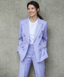 SMILE ORCHID（スマイルオーキッド）の「ダブルジャケット＆テーパードパンツ2点スーツセットアップ（スーツセット・パープル系）」