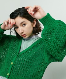 Lui's（ルイス）の「透かし編みボリュームショートカーディガン（カーディガン/ボレロ）」