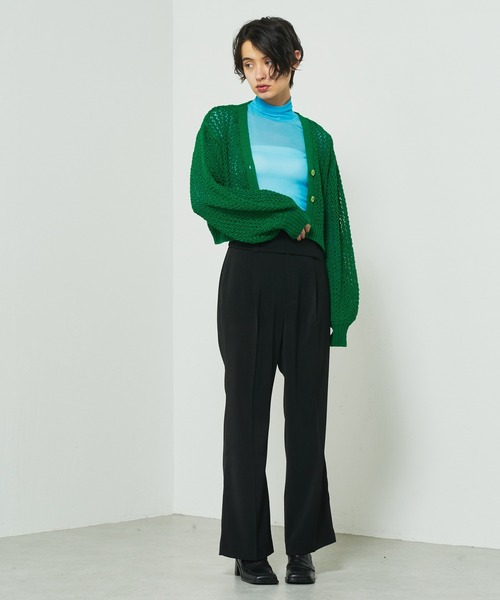 Lui's（ルイス）の「透かし編みボリュームショートカーディガン（カーディガン/ボレロ・レディース・ホワイト/ブラック/グリーン・FREE）」の11枚目の写真