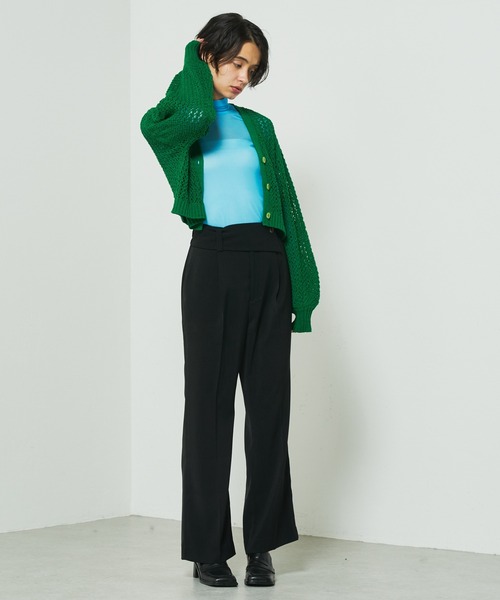 Lui's（ルイス）の「透かし編みボリュームショートカーディガン（カーディガン/ボレロ・レディース・ホワイト/ブラック/グリーン・FREE）」の17枚目の写真