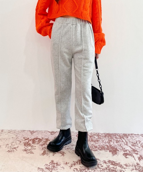 EPIMI E'PIMMY（エピミエピミー）の「〈Set upにも〉ピンタックスウェットパンツ（スウェットパンツ・レディース・ブラック/クリーム/オートミール/杢グレー・MEDIUM）」の2枚目の写真