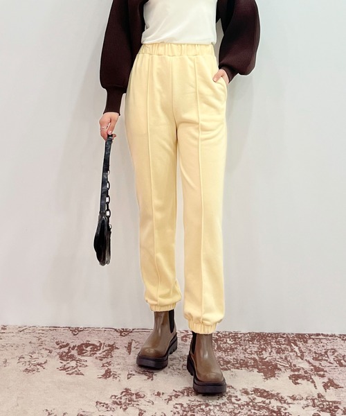 EPIMI E'PIMMY（エピミエピミー）の「〈Set upにも〉ピンタックスウェットパンツ（スウェットパンツ・レディース・ブラック/クリーム/オートミール/杢グレー・MEDIUM）」の3枚目の写真