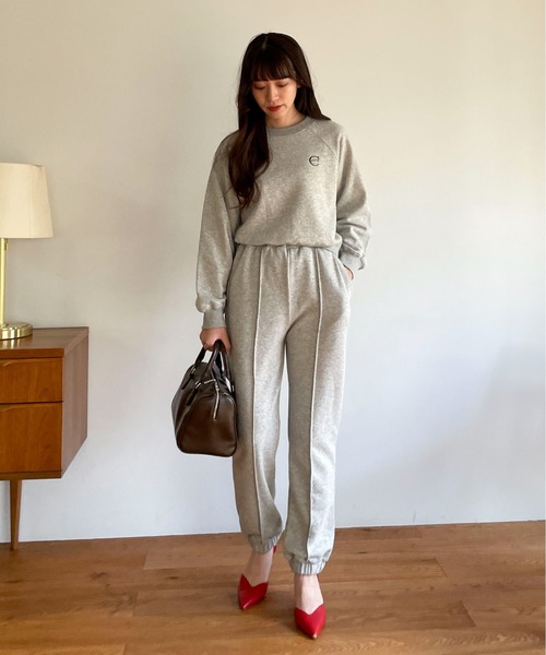 EPIMI E'PIMMY（エピミエピミー）の「〈Set upにも〉ピンタックスウェットパンツ（スウェットパンツ・レディース・ブラック/クリーム/オートミール/杢グレー・MEDIUM）」の9枚目の写真