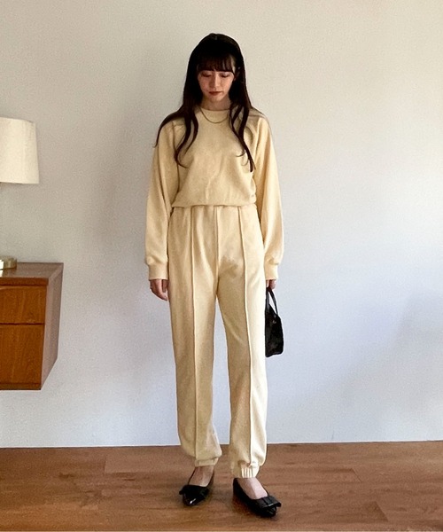 EPIMI E'PIMMY（エピミエピミー）の「〈Set upにも〉ピンタックスウェットパンツ（スウェットパンツ・レディース・ブラック/クリーム/オートミール/杢グレー・MEDIUM）」の10枚目の写真