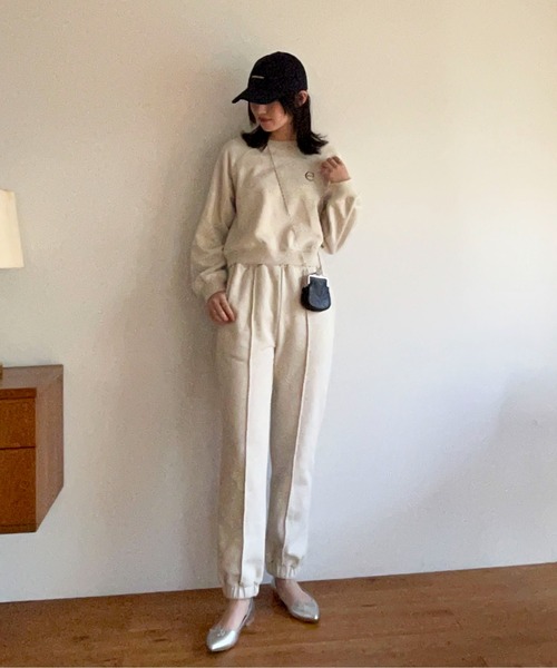 EPIMI E'PIMMY（エピミエピミー）の「〈Set upにも〉ピンタックスウェットパンツ（スウェットパンツ・レディース・ブラック/クリーム/オートミール/杢グレー・MEDIUM）」の11枚目の写真