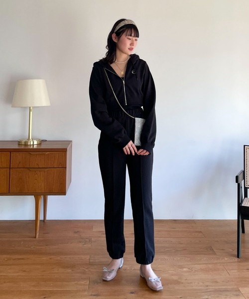 EPIMI E'PIMMY（エピミエピミー）の「〈Set upにも〉ピンタックスウェットパンツ（スウェットパンツ・レディース・ブラック/クリーム/オートミール/杢グレー・MEDIUM）」の18枚目の写真