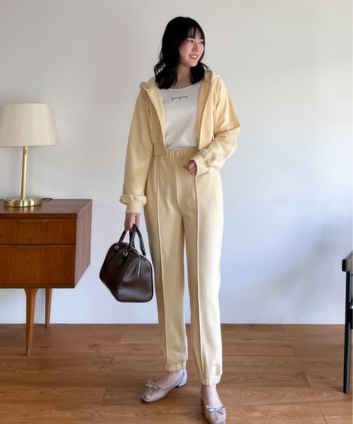 EPIMI E'PIMMY（エピミエピミー）の「〈Set upにも〉ピンタックスウェットパンツ（スウェットパンツ・レディース・ブラック/クリーム/オートミール/杢グレー・MEDIUM）」の22枚目の写真