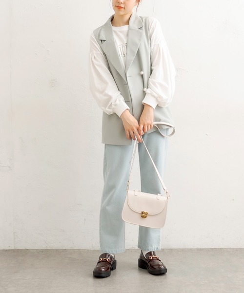 OLIVE des OLIVE(オリーブデオリーブ)の「レトロサドルショルダー(ショルダーバッグ・レディース・ダークブラウン/ベージュ/オフホワイト/ブラック・FREE)」の9枚目の写真