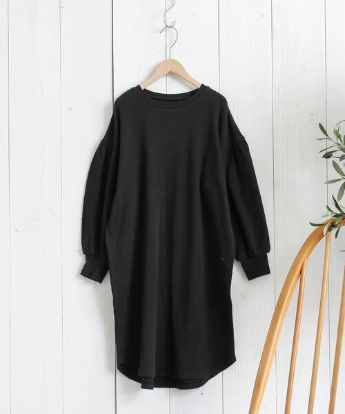 coen（コーエン）の「[洗える]ハニカムワッフルリラックスロングスリーブワンピース（ワンピース・キッズ・オフホワイト/ブラック・100/110/120/130/140/150）」の13枚目の写真