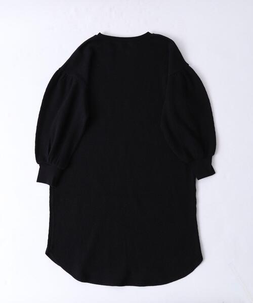 coen（コーエン）の「[洗える]ハニカムワッフルリラックスロングスリーブワンピース（ワンピース・キッズ・オフホワイト/ブラック・100/110/120/130/140/150）」の16枚目の写真