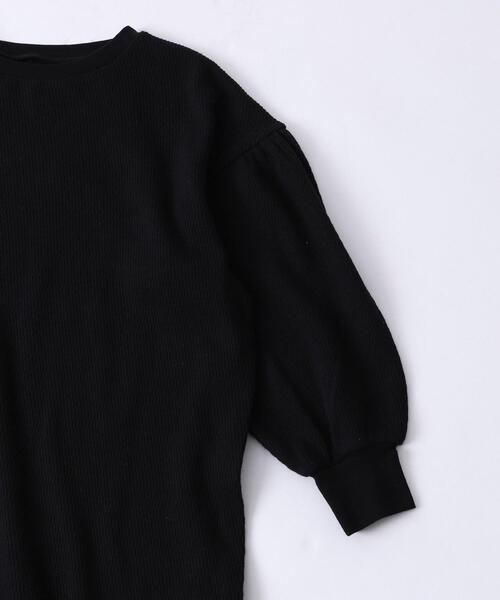 coen（コーエン）の「[洗える]ハニカムワッフルリラックスロングスリーブワンピース（ワンピース・キッズ・オフホワイト/ブラック・100/110/120/130/140/150）」の18枚目の写真